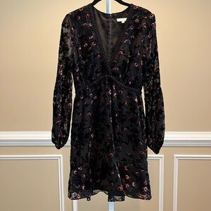 Wayf Black Floral Burnout Dress Size S